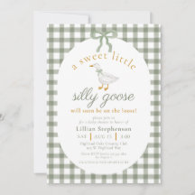 Fou de joie vert gingham bow neutre Baby Shower