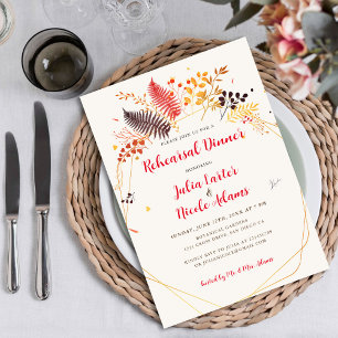 Invitation Fougères de champignons de fleurs sauvages Dîner d
