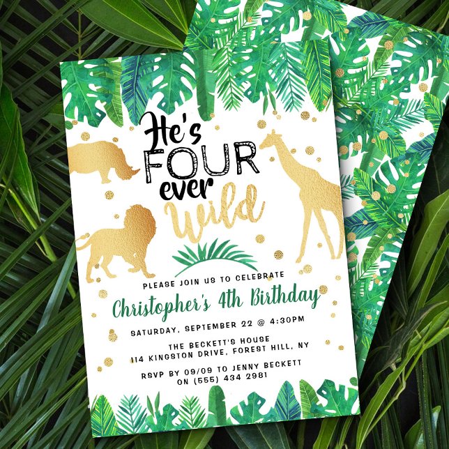 Invitation Four Ever Wild Boys 4e fête d'anniversaire (Créateur téléchargé)