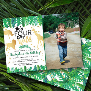 Invitation Four Ever Wild Boys 4th Birthday Photo