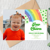 Four Is A Charm Rainbow Clover 4e fête d'anniversa