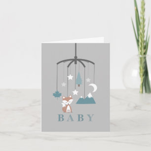 Invitation Fox Mobile Modern Boy Baby shower