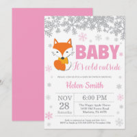 Fox Winter rose Fille Baby shower Flocon de neige