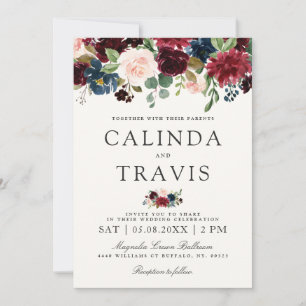 Invitation Foyer nommé floral du bouquet de Bourgogne