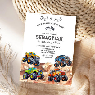 Invitation Fracas & Crash C'est l'anniversaire de garçon de B