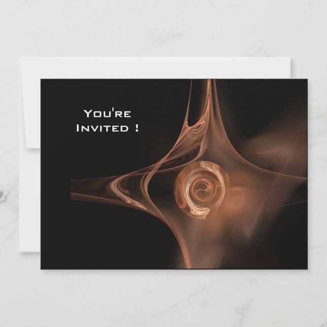 Invitation FRACTAL ROSE brun clair noir (Devant)