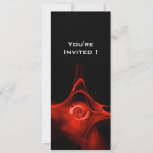 Invitation FRACTAL ROSE rouge vif noir