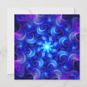 Invitation Fractales Bleus de Lune Croissante