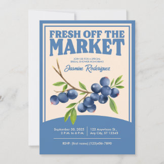 Invitation fraîche du marché aux myrtilles