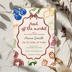 Invitation Fraîche Du Marché Fête des mariées Agricole Esthét