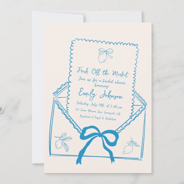 Invitation Fraîche hors du marché Fête des mariées de citron  (Devant)