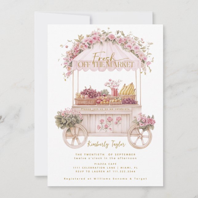 Invitation Fraîchement De La Fête des mariées De Marché Des A (Devant)