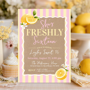 Invitation FRAÎCHEMENT Seize Citrons Roses & Jaunes 16e Anniv