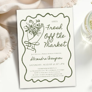Invitation Fraîchement Sorti du Marché Mariage : Salle de Réc