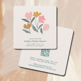 Invitation Fraîchement sur le marché Boho Floral Baignade de