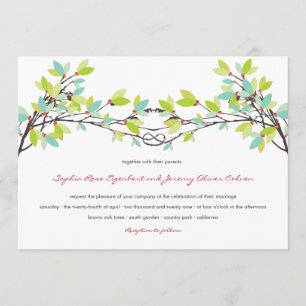Invitation Fraîchement vert noué Aiguilles Printemps Mariage