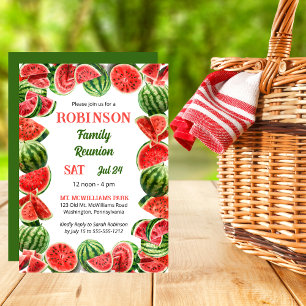 Invitation Fraîches pastèques d'été Code QR Réunion familiale