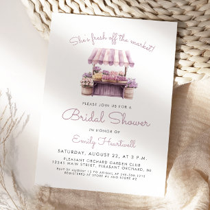 Invitation Frais débarqué du marché Fleurs violettes pour la 