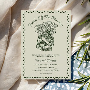 Invitation Frais Sorti du Marché Mariage Dessiné à la Main
