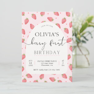Invitation Fraise 1er anniversaire Berry First Photo