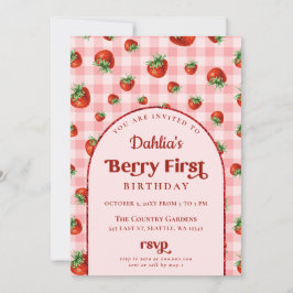 Invitation Fraise 1er anniversaire Berry Premier anniversaire
