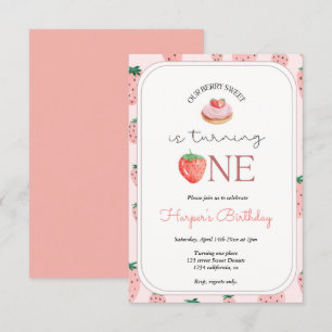 Invitation Fraise 1er Anniversaire Fête Berry 1er