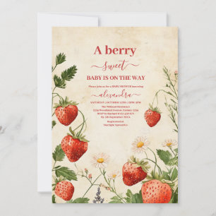 Invitation Fraise Baby shower Berry Sweet