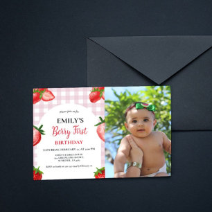 Invitation Fraise Berry Girl 1er anniversaire  Berry Sweet