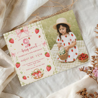 Invitation Fraise Berry Sweet 9e Anniversaire