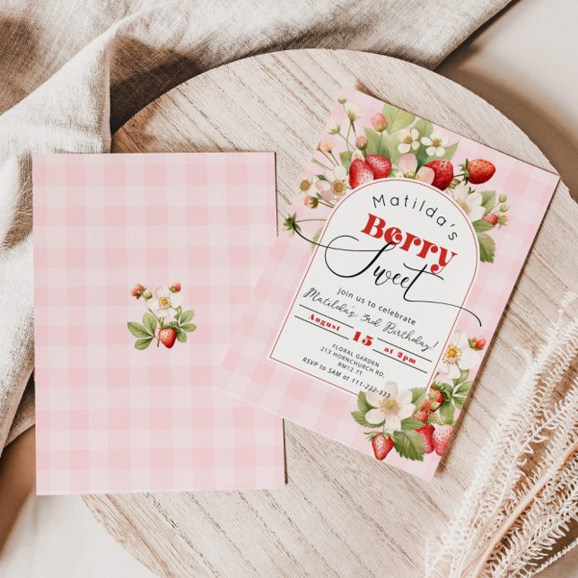 Invitation Fraise Berry Sweet fête d'anniversaire fille (Créateur téléchargé)