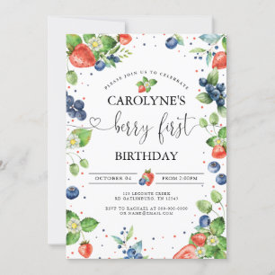 Invitation Fraise Blueberry Sweet Berry Premier anniversaire