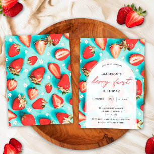 Invitation Fraise de fraises rétro Fête d'anniversaire