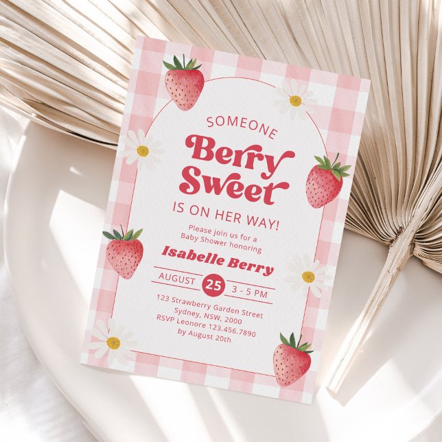 Invitation Fraise de marmite Berry Sweet Baby Girl Douche (Créateur téléchargé)