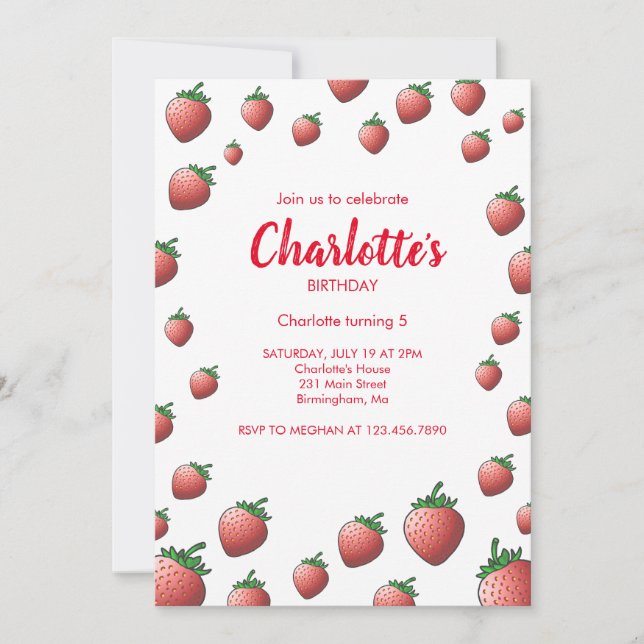 Invitation Fraise et Fraises (Devant)