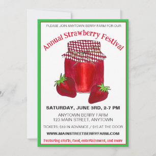 Invitation Fraise Festival Berry Farm Berries Jam été