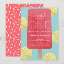 Fraise Lemonade Popsicle Girl 1er anniversaire