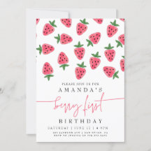 Fraise mignonne Fille Berry Première fête d'annive