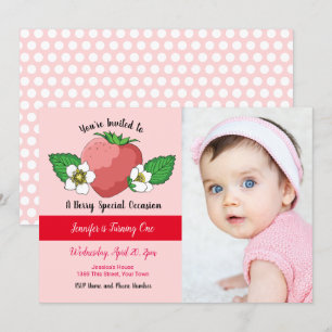 Invitation Fraise sucrée 1er anniversaire
