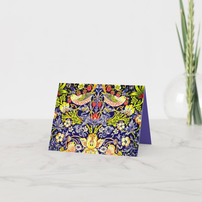 Invitation Fraise Thief Oiseaux William Morris (Devant)