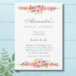 Invitation Fraises et Fête des mariées de pivoine rose pâle