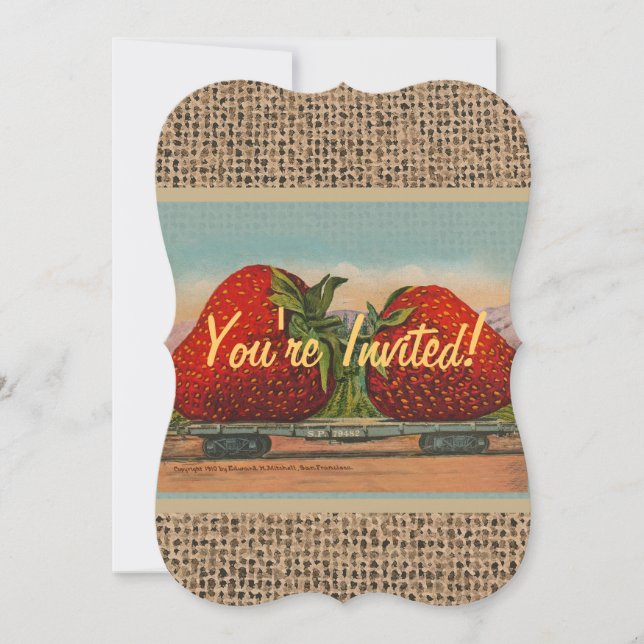 Invitation Fraises Giant Fruit Antique Fruit Amusant (Devant)