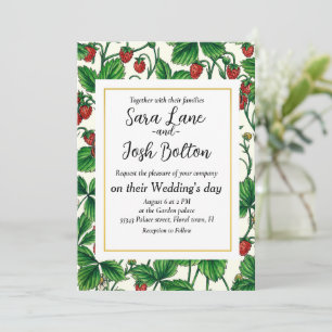 Invitation Fraises sauvages sur blanc