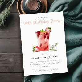 Invitation Framboise rose Margarita Cocktail Tous les Anniver