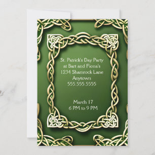 Invitation Frame celtique en or blanc St. Patrick's Day