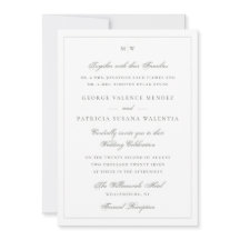 Frame Classic Monogram Sage Gray White Wedding
