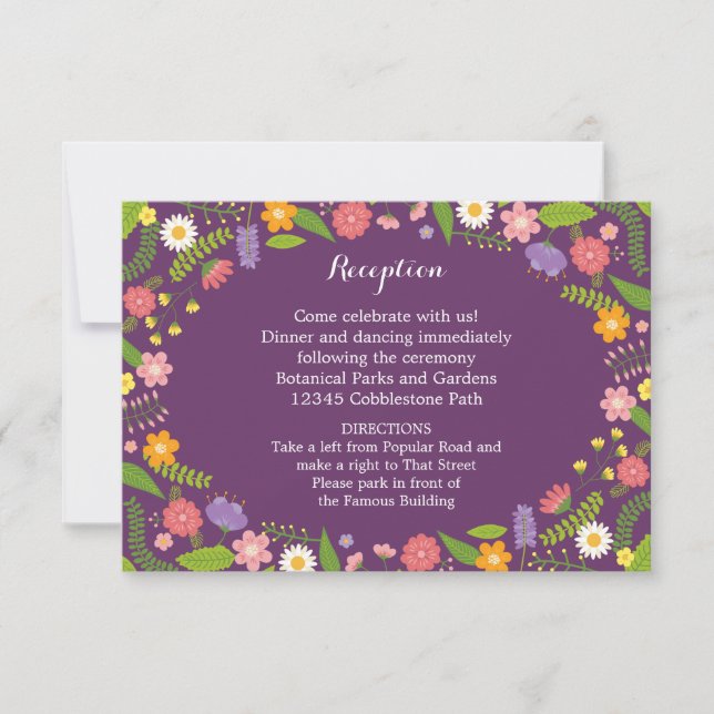Invitation Frame Florale en fleurs Mariage rustique du jardin (Devant)