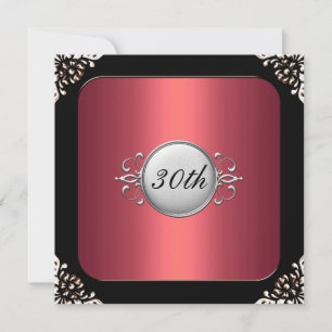 Invitation Frame rouge et noir 30e anniversaire