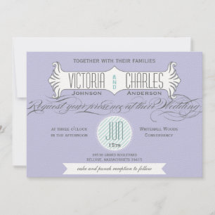Invitation Français Lilac Vintage Typographie moderne Mariage
