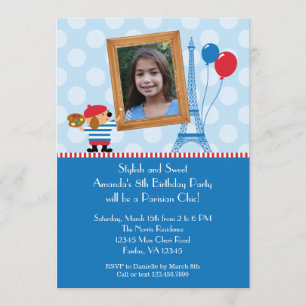 Invitation française de Birtday de photo d'artiste