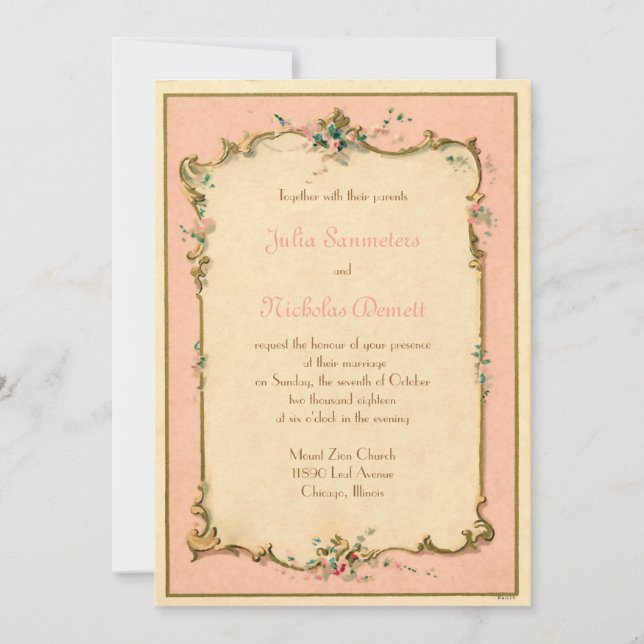 Invitation française parisienne d'étiquette de (Devant)